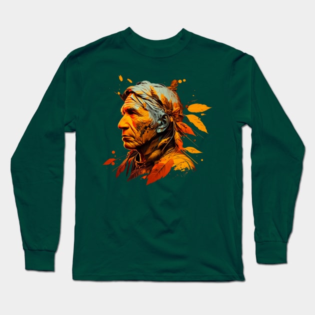 American Native Long Sleeve T-Shirt by Wintrly